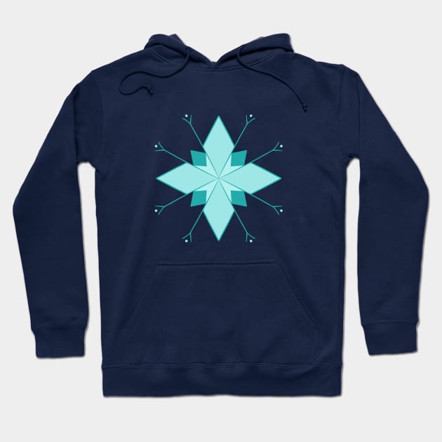 Blue art deco snowflake Hoodie by MartaAileen